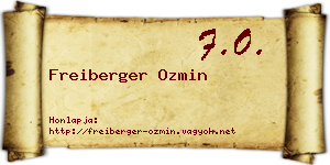 Freiberger Ozmin névjegykártya