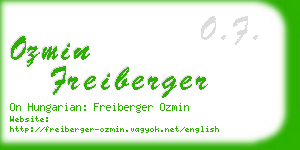 ozmin freiberger business card